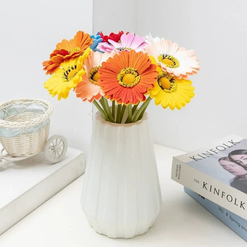 Simulation flower bouquet in assorted colours made from pu and silk flower for home decoration
