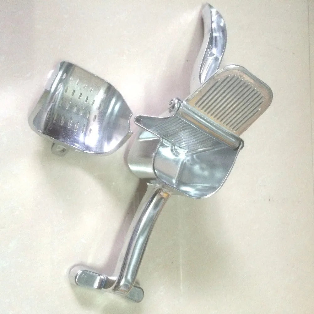 Silver aluminium and steel lemon squeezer with large bowl for whole citrus fruit