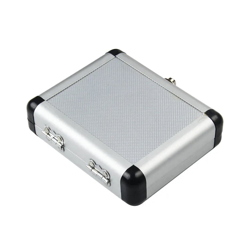 Gold coloured aluminium storage box with steel plate opening mechanism
