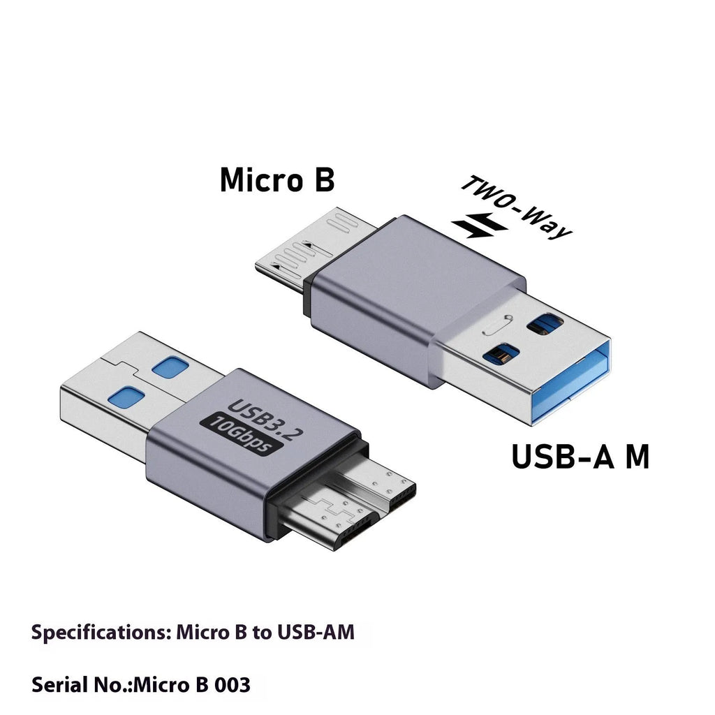 USB Type-A male to Micro-B female adapter cable for hard drives and mobile devices