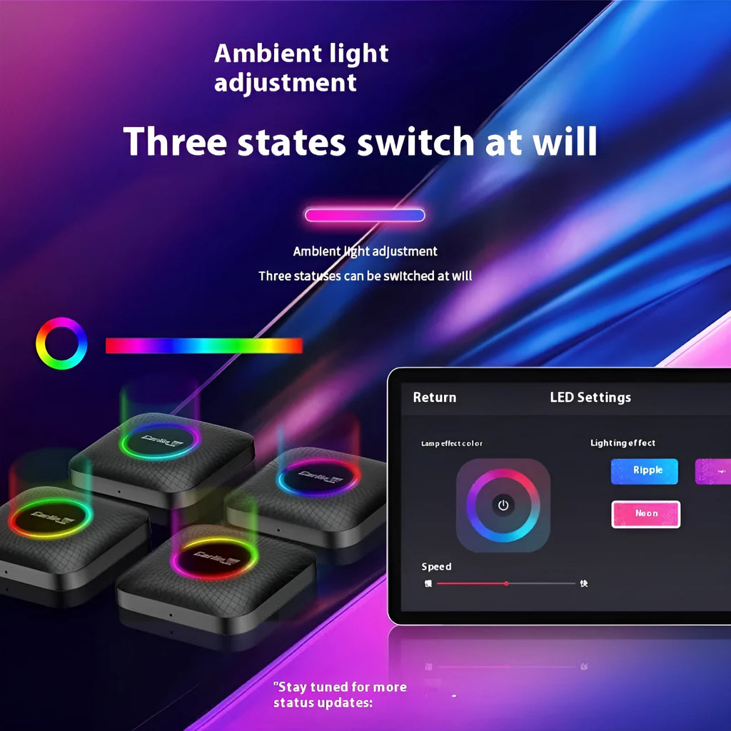 Carplay smart car networking box wired to wireless Qualcomm Eurasian version with two data cables