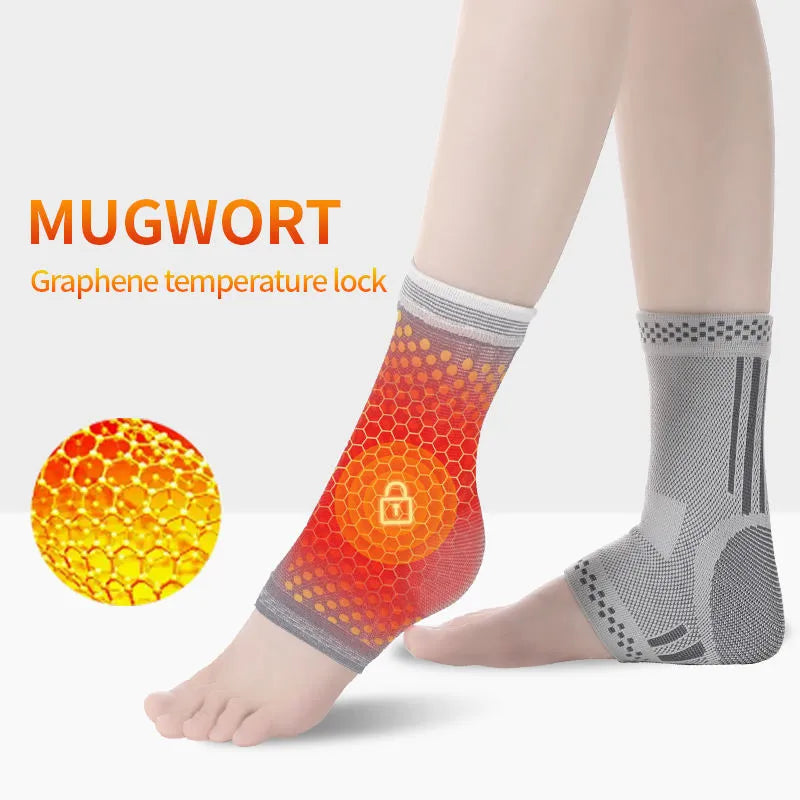 Graphene ankle brace compression sleeve for sprained ankle support with breathable fabric