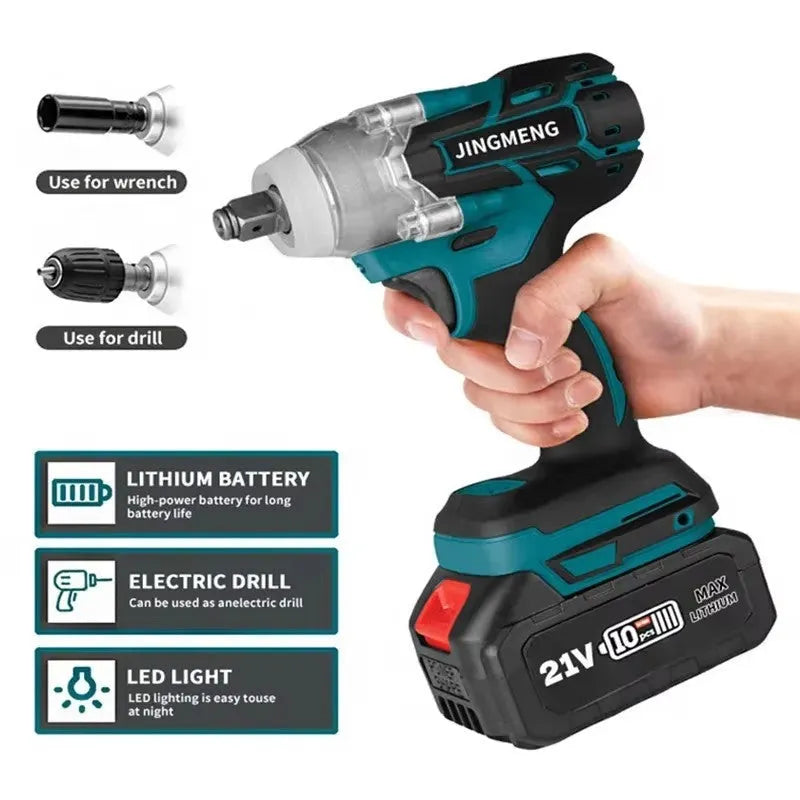 21V brushless electric impact wrench hand drill with lithium battery