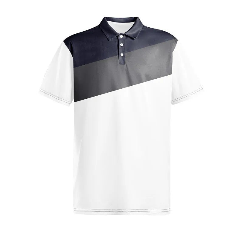 Men's 3D printed loose fit t-shirt in polyester pearl cotton fabric with colour matching pattern