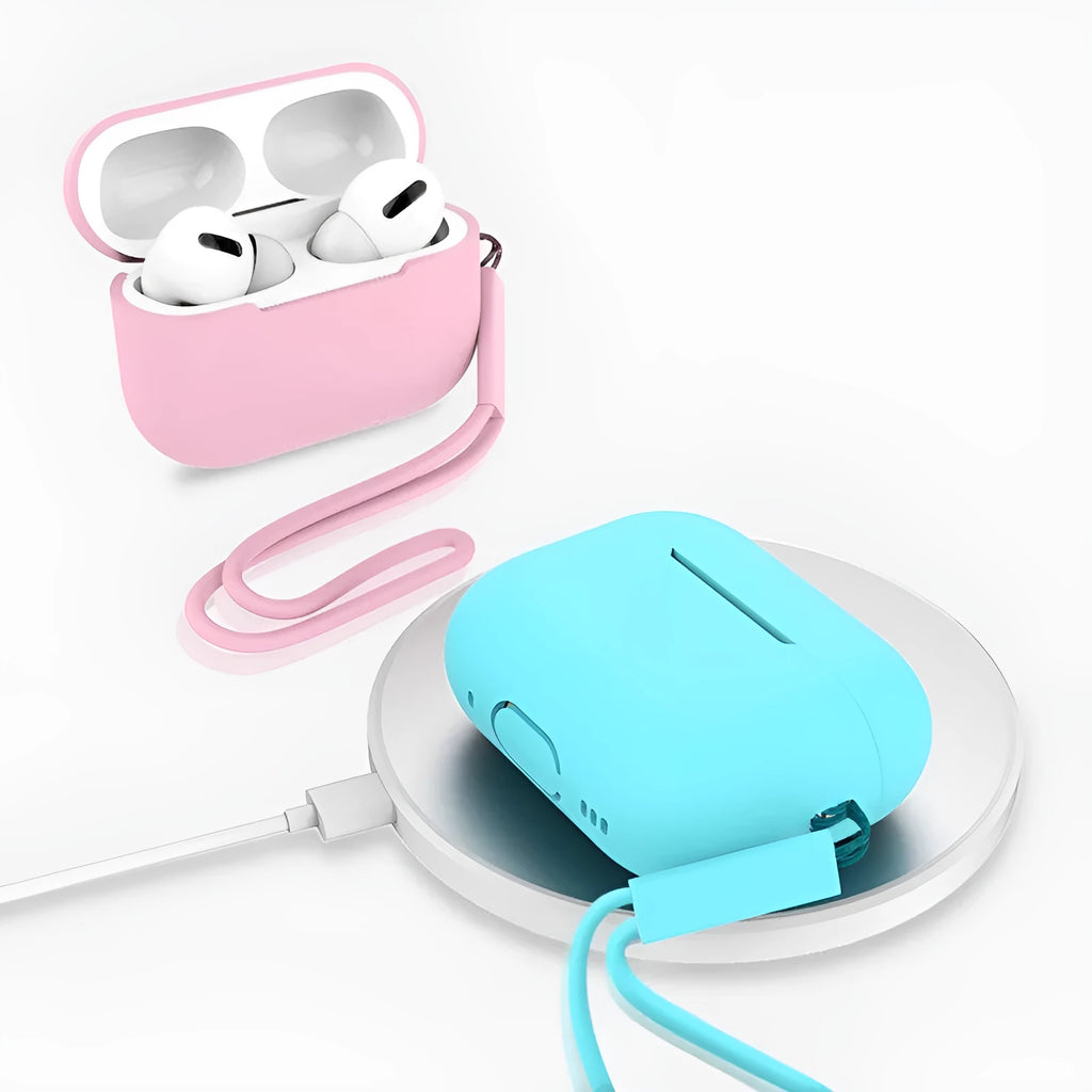 AirPods Pro 2 silicone protective case with lanyard in multiple colour options