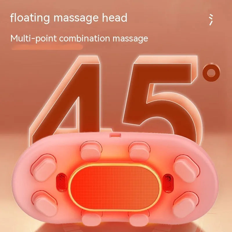 Battery-powered abdominal massager in creamy white with adapter cable and three colour options
