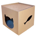 Pet milk carton style corrugated paper cat scratch board measuring 30cm cube