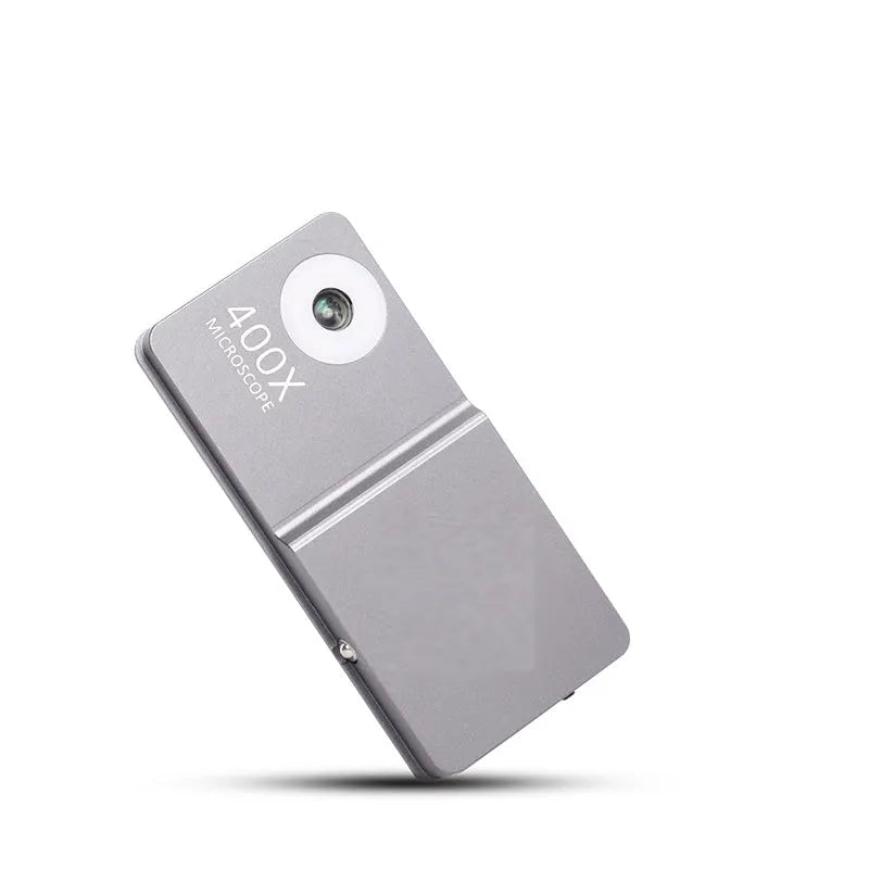 Black silver aluminium alloy mobile phone microscope lens with 400X magnification for iPhone models