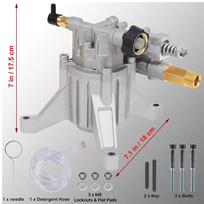 P170 swash plate aluminium pump for petrol pressure washers with perpendicular shaft