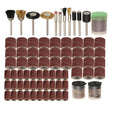 150-piece electric grinder accessories combo set with sandpaper rings and multiple material components