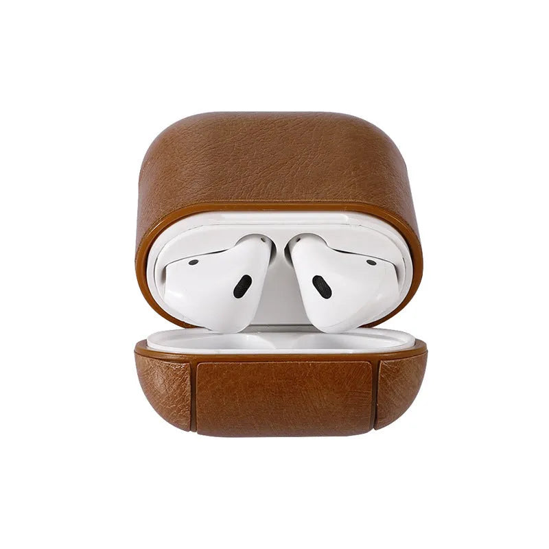 Silicone AirPods case in black, red, light brown, or dark brown, universal fit for one or two generation.