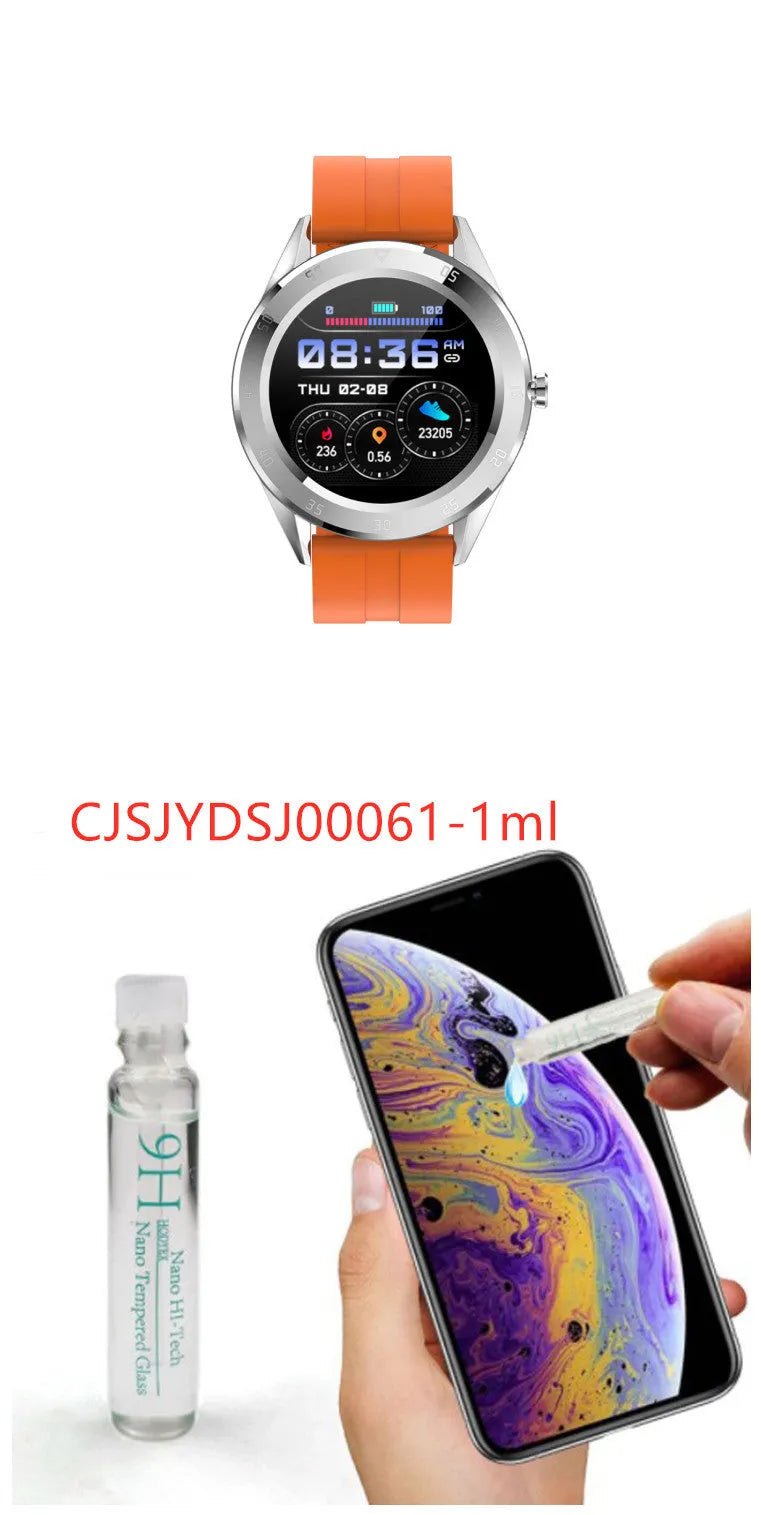 Information reminder pedometer watch with heart rate monitoring, 1.2 inch screen, silicone strap, black colour