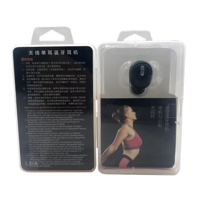 X9 mini single-ear Bluetooth headset in black and white colour options