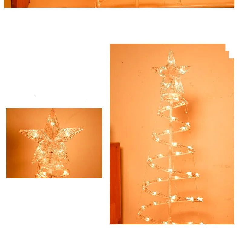 6FT spiral Christmas tree LED lights with remote control for indoor outdoor holiday decoration