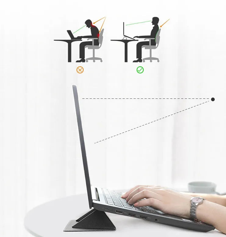 Blue foldable laptop cooling bracket with anti-slip surface and ergonomic design