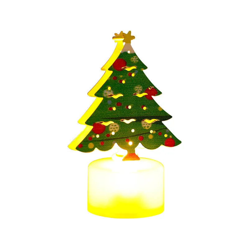 LED electronic candle light plastic decoration Santa Claus Christmas tree snowman bell design