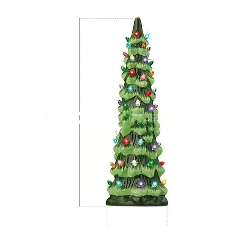 Resin Christmas tree ornament decoration with European design in coloured or warm lighting