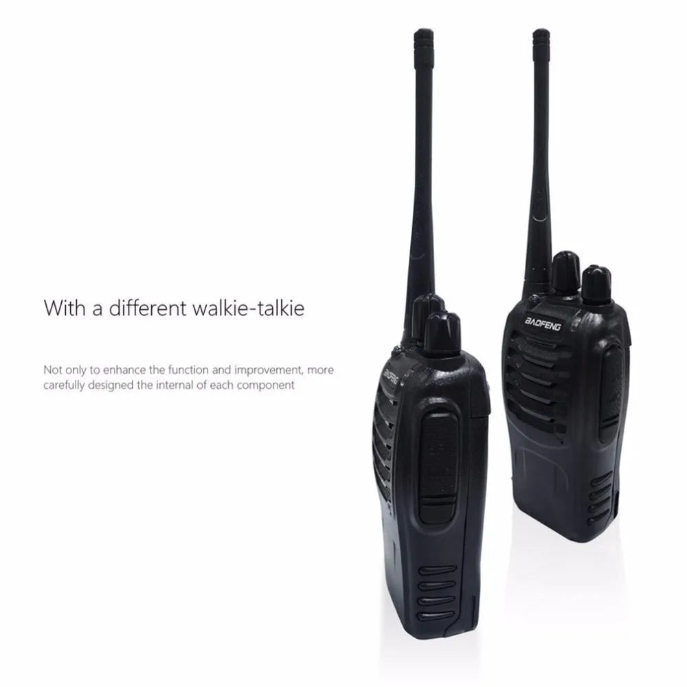 Black BF-888S two-way radio walkie talkie with antenna and belt clip