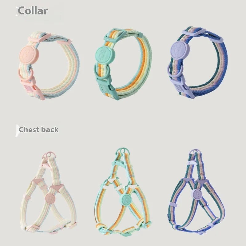 Retro dog collar vest with hand holding rope in Baroque, Blueberry, and other colour designs