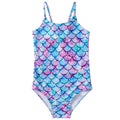 Girls' mermaid pattern one-piece swimsuit in briefs style for swimming and wading activities