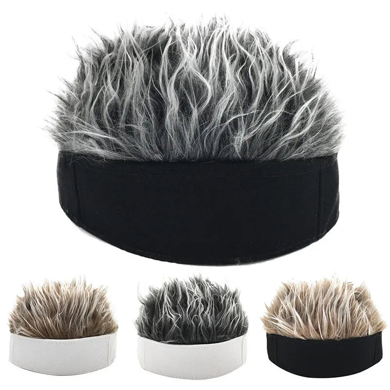 Adjustable wig hat for adults 56-58cm circumference showing hair and hat integration