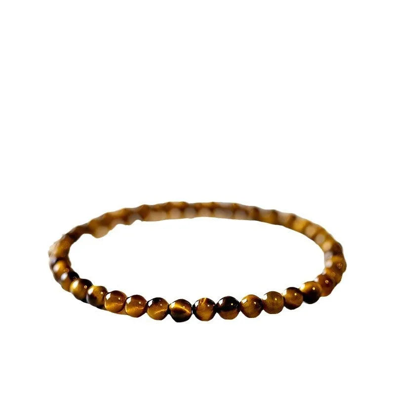 Tigereye stone geometric bracelet in new Chinese style with round beads