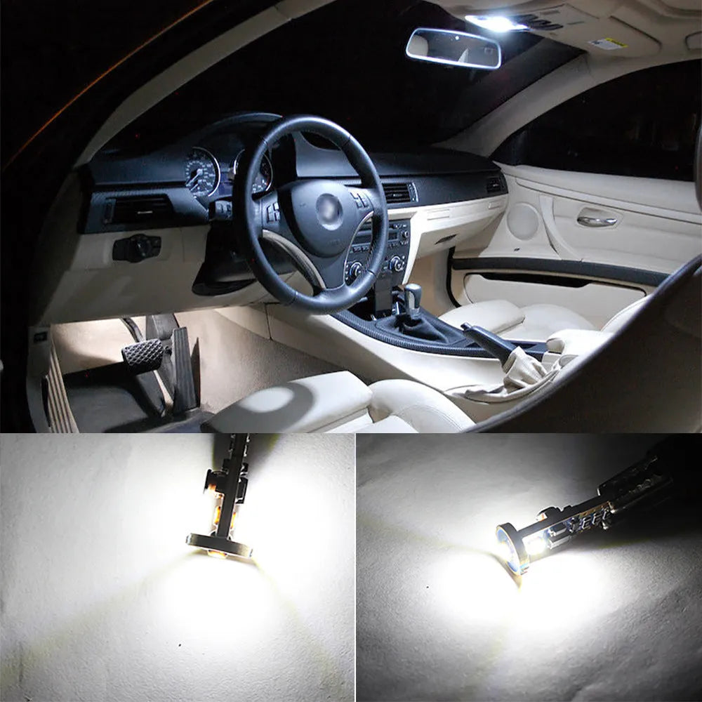 Blackboard white T10 W5W LED car light bulb with 6000K white light output