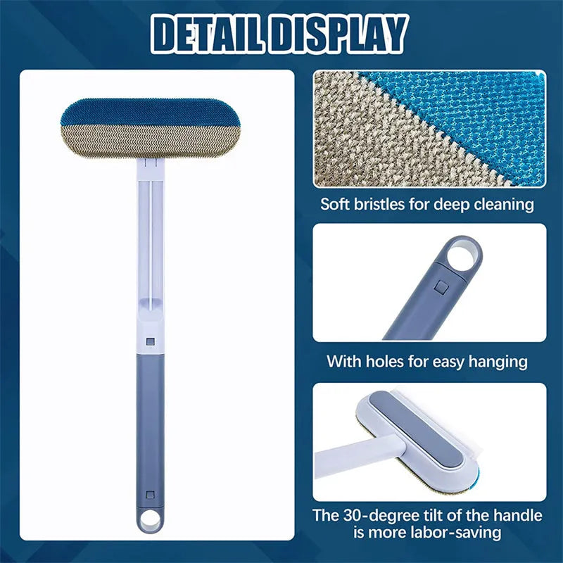 4-in-1 multifunctional pet hair removal and screen cleaning brush with flannel surface