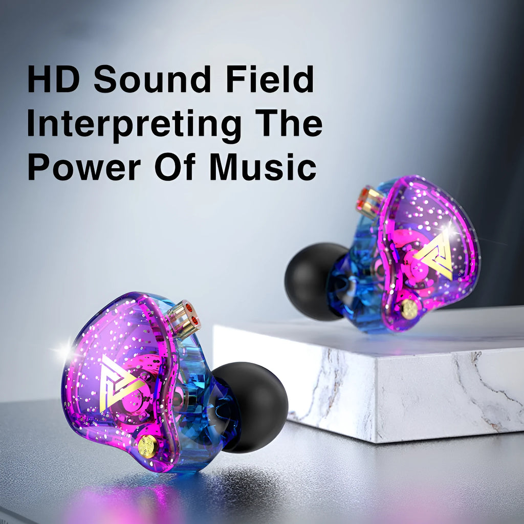 AK6 PRO wired in-ear headphones with 3.5mm L-bend plug, microphone, 12mm drivers and silicone ear tips