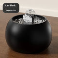 Cartoon kitty ceramic pet water fountain in white or black, 1L or 1.5L, for cats and small dogs