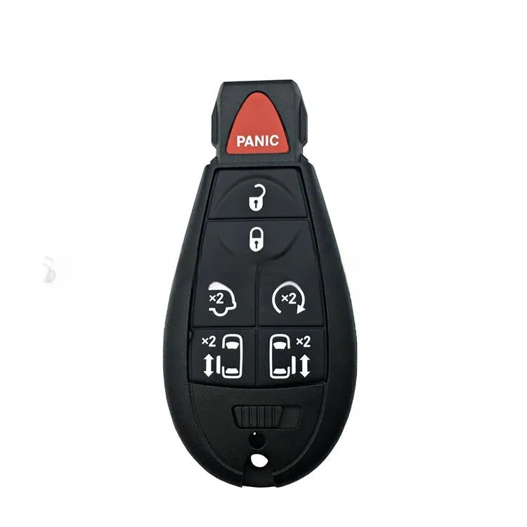 Blank nylon and ABS brass replacement car key shell for Dodge Chrysler smart keys, 85mm long.