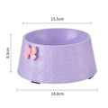 Pet food bowl with diamond pattern and a decorative bow design in a choice of colours.