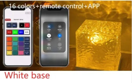 LED water ripple projection crystal table lamp with USB cable and remote control