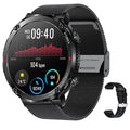 T30 Smart Watch with black silicone strap showing Bluetooth calling and health metrics on IPS screen.