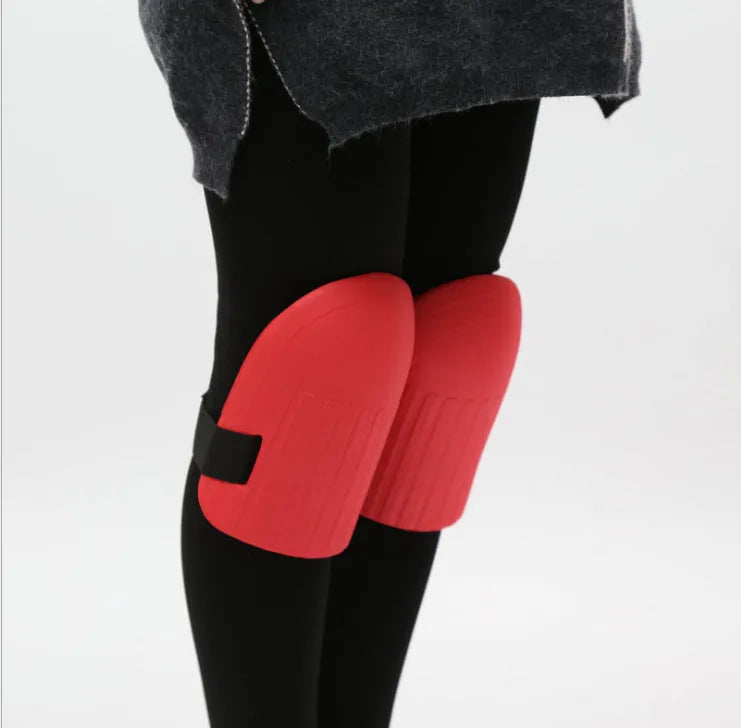 A pair of high density EVA foam knee pads in army green colour for garden and sports use.