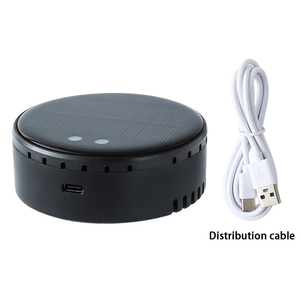 Car mounted solar air humidifier in black colour installed on vehicle air conditioning outlet