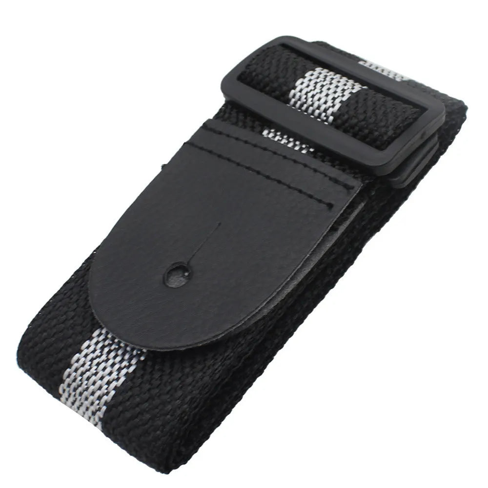 Universal woven guitar strap for acoustic electric bass ukulele in army green colour.