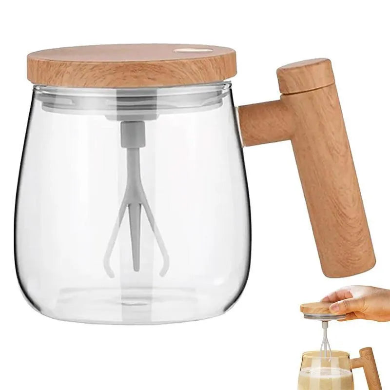 400ml electric self-stirring coffee mug with borosilicate glass construction in champagne gold colour