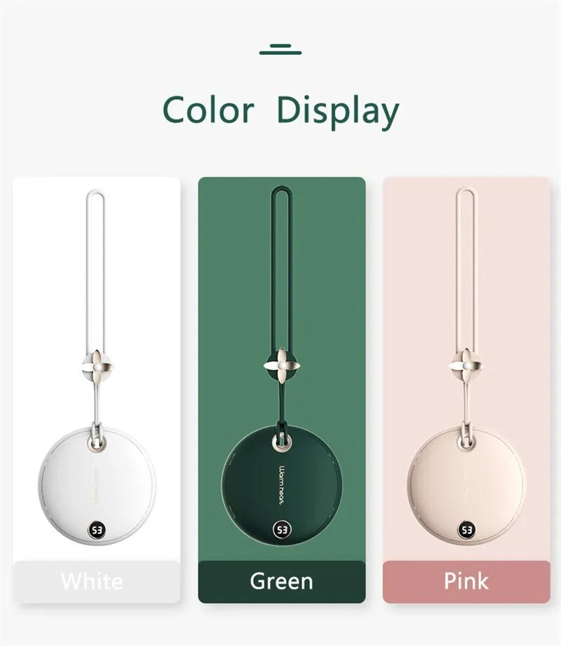 Green square power bank with digital display showing battery percentage, with a USB cable.