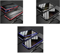 Magnetic privacy glass iPhone case with metal frame and 9H anti-peep front glass, 3-colour set