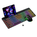 Wireless keyboard and mouse set with luminous keys and ergonomic mouse design