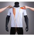 Sports waterproof breathable anti-fouling T-shirt in black with round neck, mesh quick-drying polyester fabric