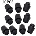 Set of 10 grey rubber automobile buckle buffer clips for general vehicle shock absorption.