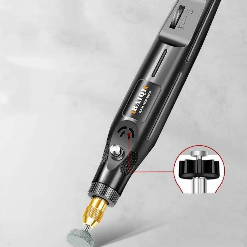Small handheld 12W right angle grinder with metal grinding disc for weld seam polishing