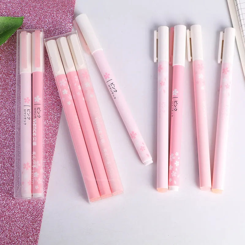 Sakura gel pen set showing plastic body pens with 0.38mm and 0.5mm tip options in boxed presentation