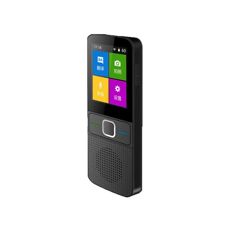 Black voice synchronization translator with 5MP camera and 125-hour battery, 13.3x5.1x1.3cm