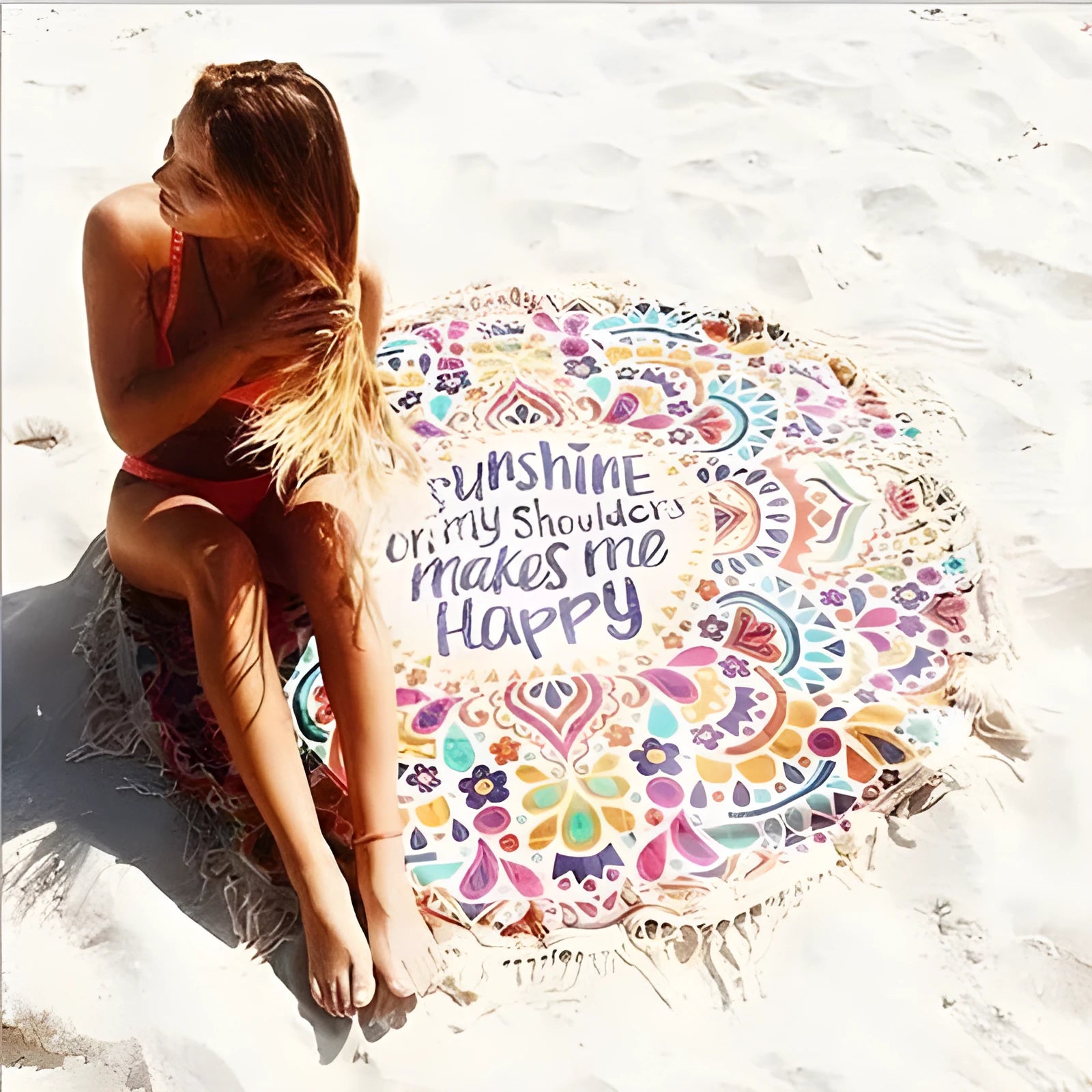 Bohemian fashion beach towel in green colour, 100% polyester fibre, multifunctional women bikini wrap