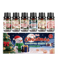 Christmas aromatherapy essential oil set with six 10ml bottles of festive scents