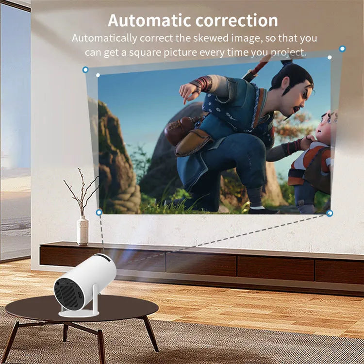 White HD 720p portable mini projector with Android system and 120ANSI brightness