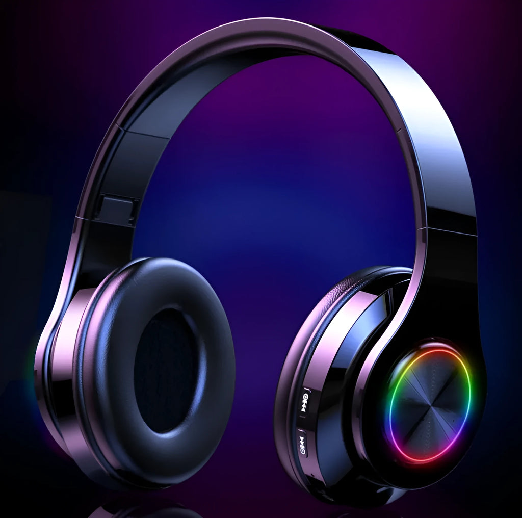Black T6 wireless Bluetooth headset with over-ear design for music and calls.